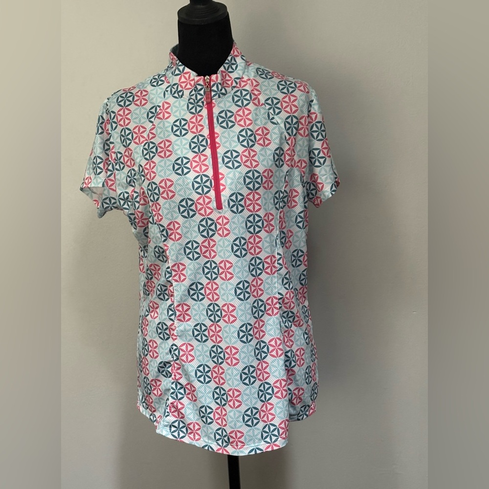 Bette & Court - Short-Sleeve Zip Polo Top